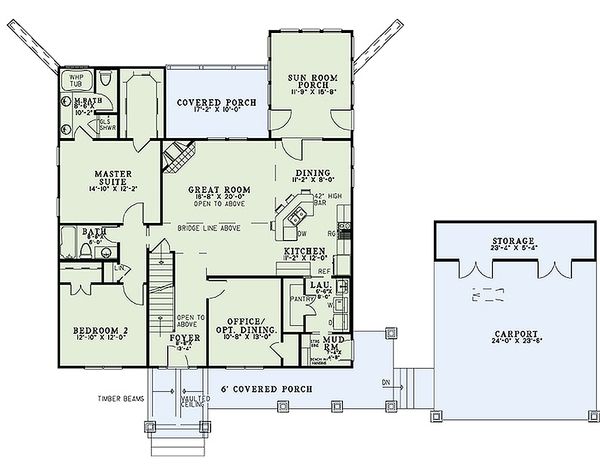 Dream House Plan - Craftsman Floor Plan - Main Floor Plan #17-2475