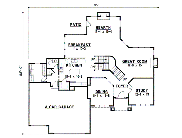Traditional Floor Plan - Main Floor Plan #67-594