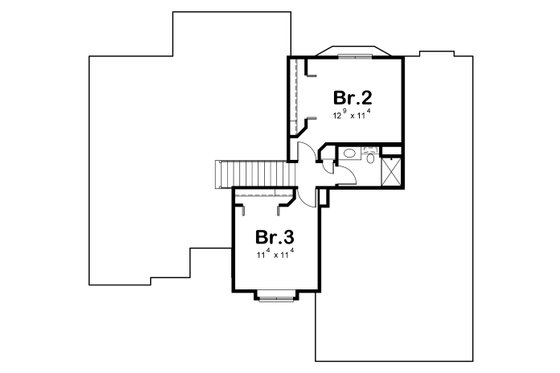 Floor Plan - Upper Floor for Traditional House Plan #20-2560 - 3 bed, 2.5 bath
