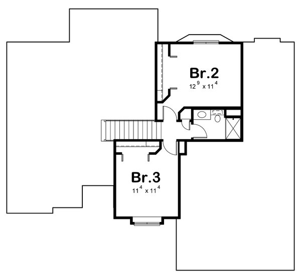 Traditional Floor Plan - Upper Floor Plan #20-2560