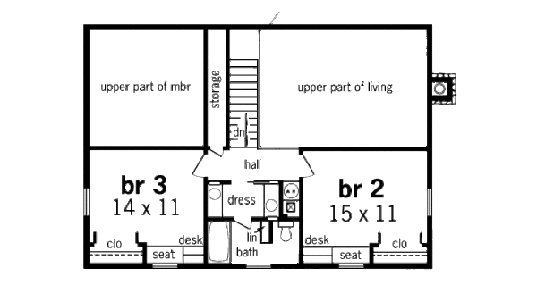 House Plan Design - Country Floor Plan - Upper Floor Plan #45-318