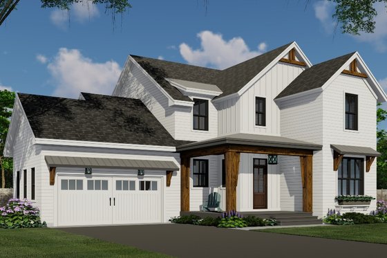 Exterior - Front Elevation 4 for Farmhouse House Plan #51-1194 - 3 bed, 2.5 bath