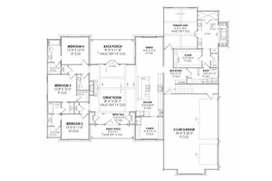 Floor Plan - Main Floor for European House Plan #1096-61 - 4 bed, 3.5 bath