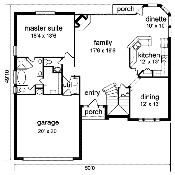 Home Plan - Traditional Floor Plan - Main Floor Plan #84-140