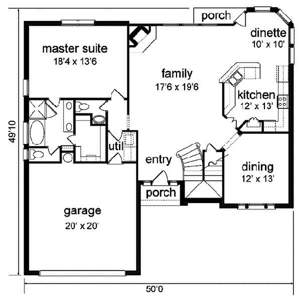 House Plan Design - Traditional Floor Plan - Main Floor Plan #84-140