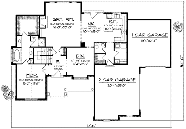 House Plan Design - Traditional Floor Plan - Main Floor Plan #70-626