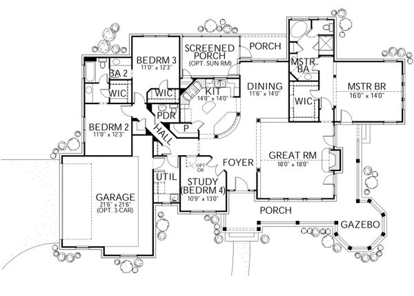 Country Floor Plan - Main Floor Plan #80-119