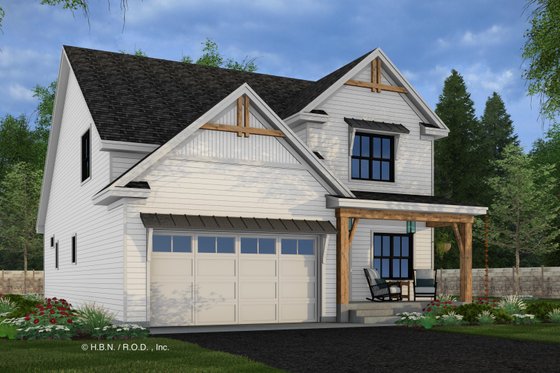 Exterior - Front Elevation 4 for Farmhouse House Plan #51-1343 - 3 bed, 2.5 bath