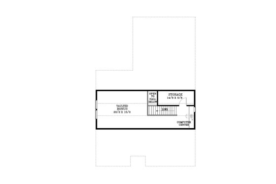 Floor Plan - Upper Floor for Craftsman House Plan #53-481 - 3 bed, 2 bath