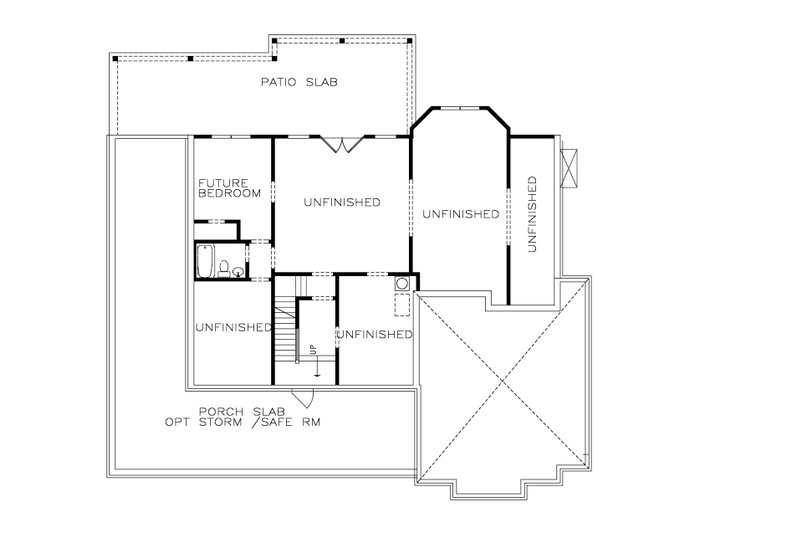 Architectural House Design - Floor Plan - Lower Floor for Farmhouse House Plan #54-378 - 5 bed, 4 bath