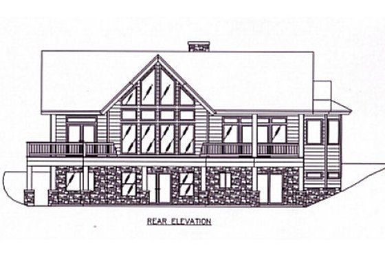 Exterior - Rear Elevation for Bungalow House Plan #117-806 - 4 bed, 4 bath