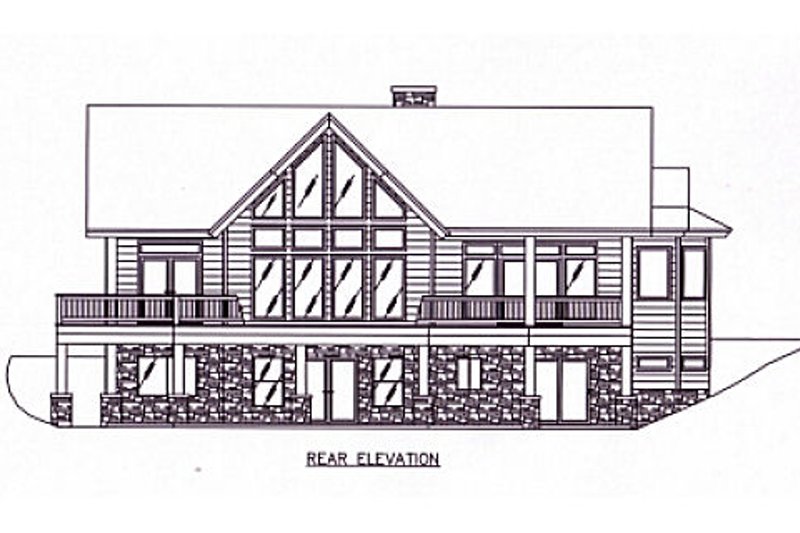 Architectural House Design - Exterior - Rear Elevation for Bungalow House Plan #117-806 - 4 bed, 4 bath