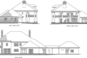 Exterior - Rear Elevation for Southern House Plan #71-125 - 4 bed, 4.5 bath