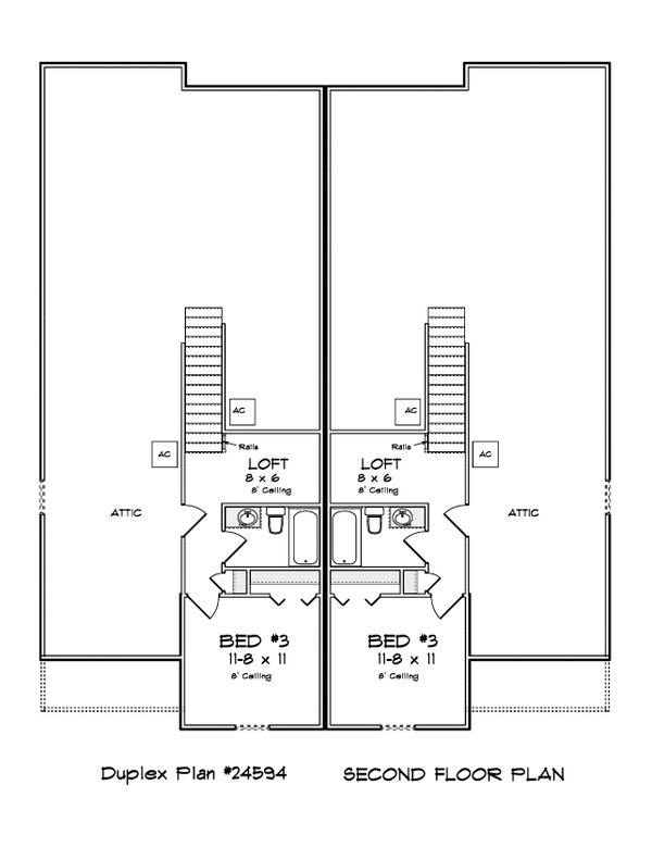 House Blueprint - Craftsman Floor Plan - Upper Floor Plan #513-2387