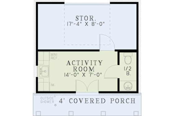Floor Plan - Main Floor for Southern House Plan #17-2575, 0.5 bath