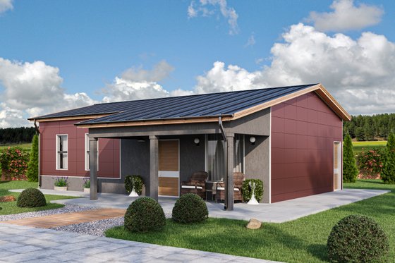 Exterior - Other Elevation 1 for Modern House Plan #1106-7 - 2 bed, 1 bath