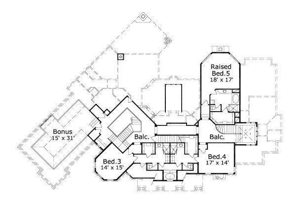 European Floor Plan - Upper Floor Plan #411-541