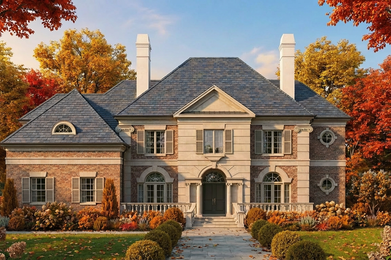 Home Plan - Exterior - Front Elevation 2 for Classical House Plan #119-113 - 4 bed, 4.5 bath
