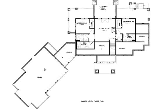 Floor Plan - Lower Floor for Ranch House Plan #895-29 - 3 bed, 3.5 bath