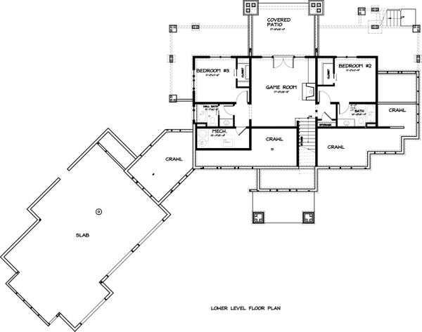 Ranch Floor Plan - Lower Floor Plan #895-29