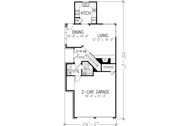 Home Plan - Floor Plan - Main Floor for Modern House Plan #410-300 - 3 bed, 2.5 bath