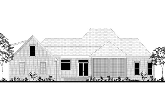 Exterior - Rear Elevation for Country House Plan #430-171 - 3 bed, 2.5 bath