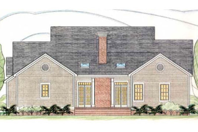 House Plan Design - Exterior - Rear Elevation for Southern House Plan #406-284 - 4 bed, 2.5 bath