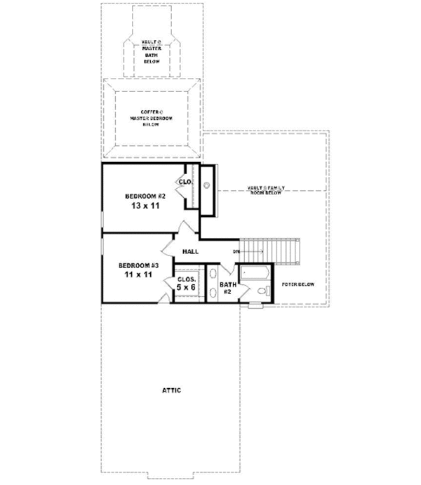 European Floor Plan - Upper Floor Plan #81-13802