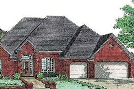 Exterior - Front Elevation for European House Plan #310-627 - 5 bed, 3 bath