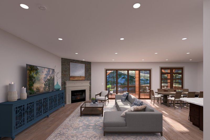 House Blueprint - Interior - Family Room for Traditional House Plan #1060-474 - 2 bed, 2 bath