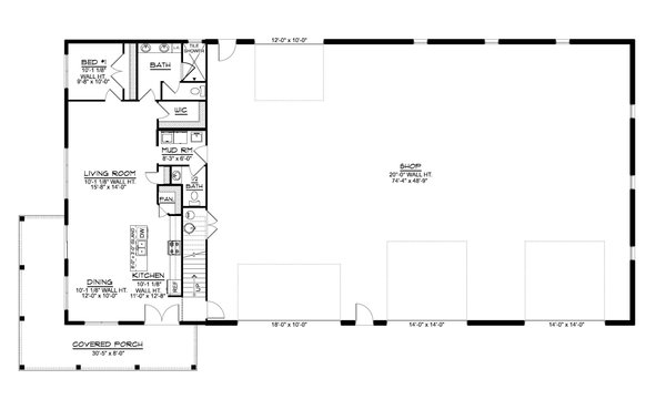 Dream House Plan - Barndominium Floor Plan - Main Floor Plan #1064-390