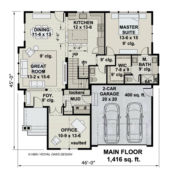 Farmhouse Floor Plan - Main Floor Plan #51-1203