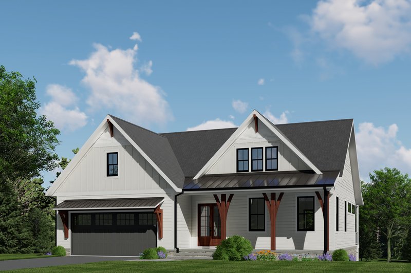 House Blueprint - Farmhouse Exterior - Front Elevation Plan #1088-14