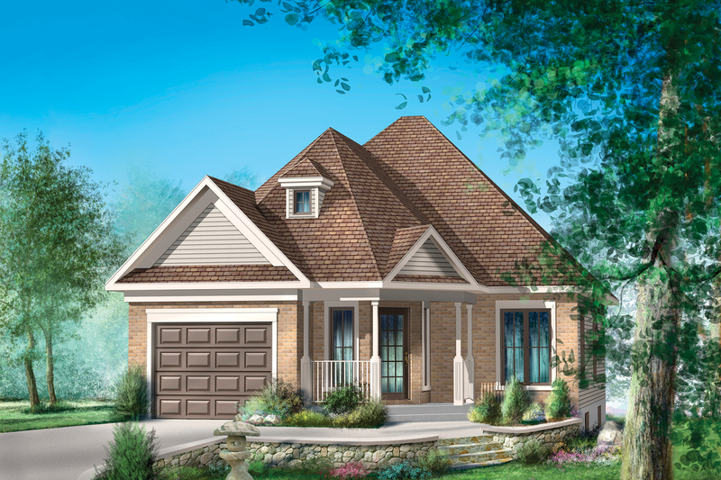 Traditional Style House Plan - 2 Beds 1 Baths 910 Sq/Ft Plan #25-4442