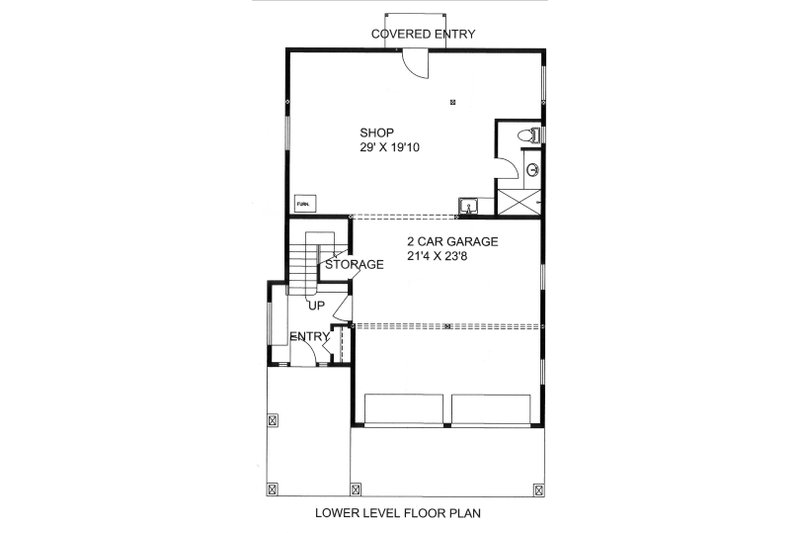 Home Plan - Floor Plan - Lower Floor for Mediterranean House Plan #117-884 - 2 bed, 3 bath