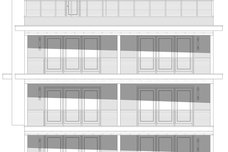 House Blueprint - Exterior - Front Elevation 4 for Contemporary House Plan #932-1401 - 4 bed, 5 bath