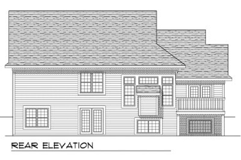 House Blueprint - Exterior - Rear Elevation for Traditional House Plan #70-776 - 4 bed, 3.5 bath