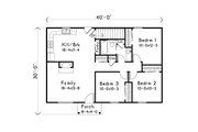 Ranch Style House Plan - 3 Beds 1 Baths 1040 Sq/Ft Plan #22-586 
