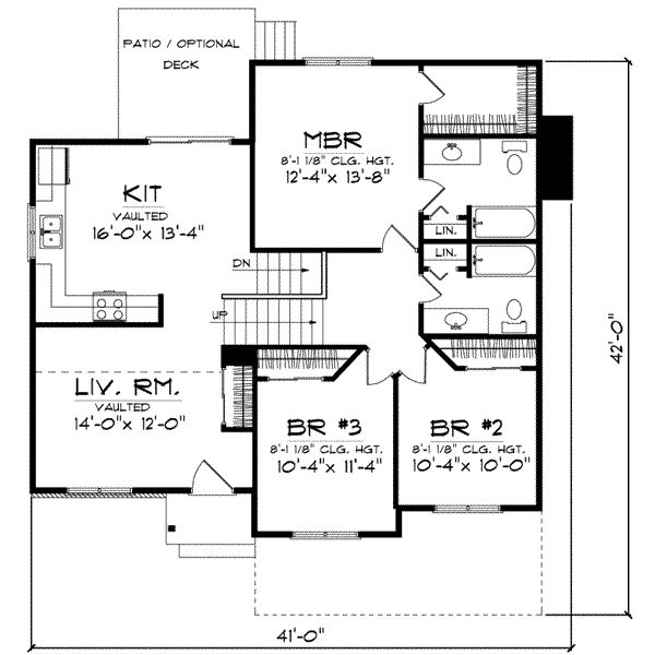 Home Plan - Traditional Floor Plan - Upper Floor Plan #70-598