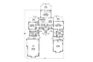 Floor Plan - Main Floor for Ranch House Plan #124-1301 - 2 bed, 2 bath