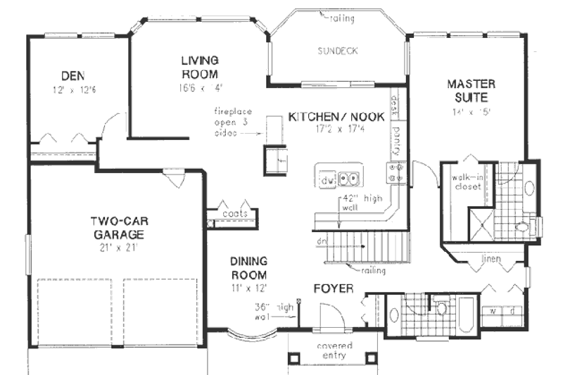 Dream House Plan - Floor Plan - Main Floor for European House Plan #18-9211 - 2 bed, 2 bath