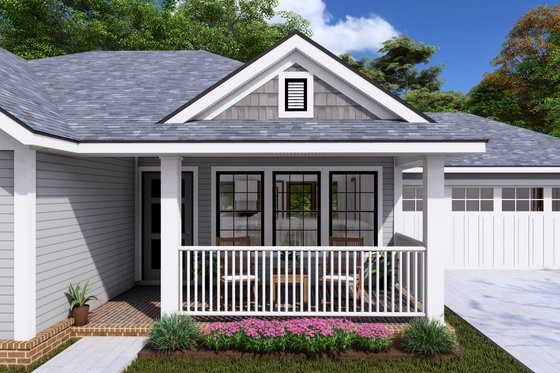 Exterior - Covered Porch for Craftsman House Plan #20-1884 - 4 bed, 2 bath