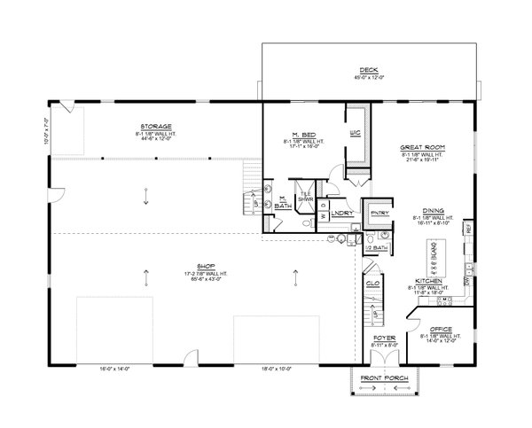 Barndominium Floor Plan - Main Floor Plan #1064-356