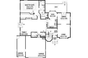 Floor Plan - Main Floor for Traditional House Plan #60-552 - 4 bed, 2.5 bath