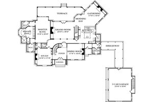 Floor Plan - Main Floor for European House Plan #453-47 - 5 bed, 4.5 bath
