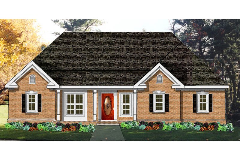 Architectural House Design - Ranch Exterior - Front Elevation Plan #3-150