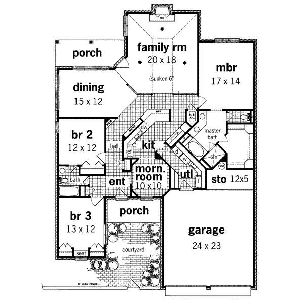 Home Plan - European Floor Plan - Main Floor Plan #45-192