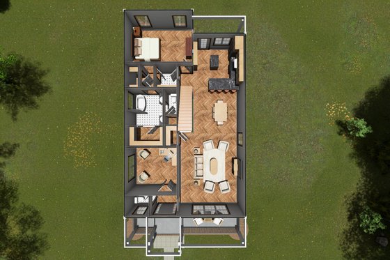 Floor Plan - Main Floor 1 for Cottage House Plan #513-2217 - 3 bed, 2.5 bath