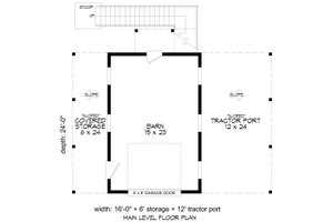 Floor Plan - Main Floor for Barndominium House Plan #932-1173, 1 bath