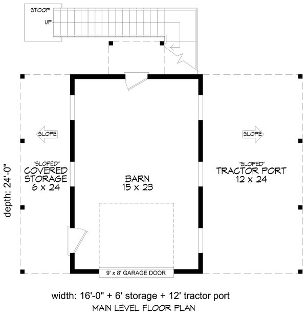 House Blueprint - Barndominium Floor Plan - Main Floor Plan #932-1173